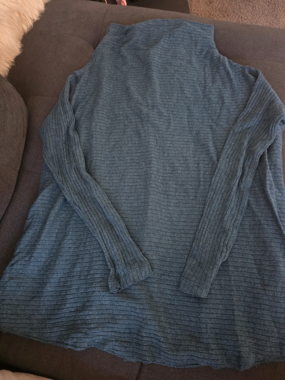 Free People Ribbed Cowl Neck Sweater - Teal